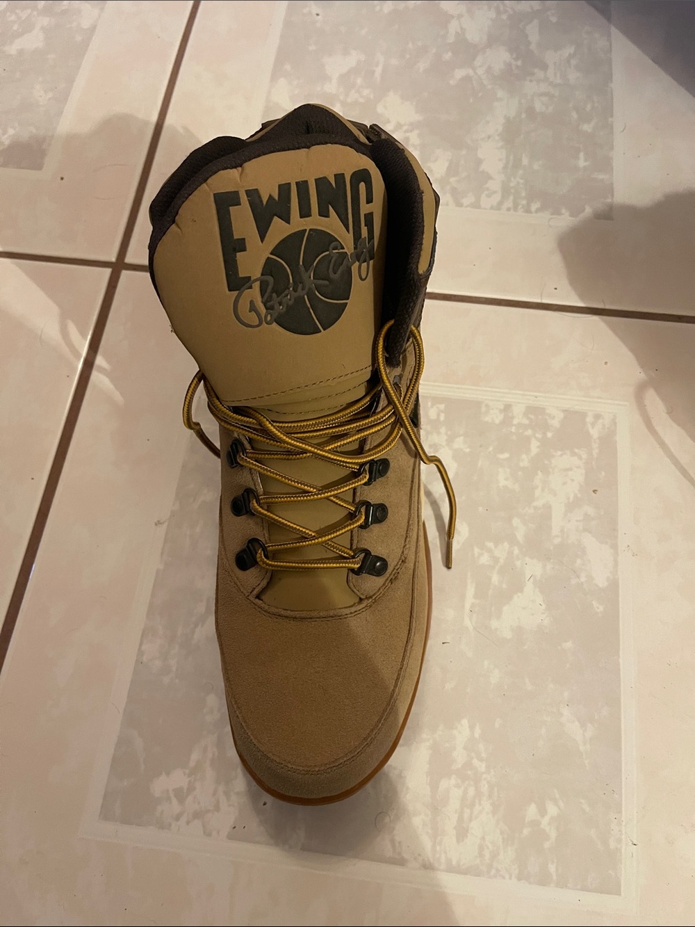 Single left Ewing Athletics Men’s Tan Work-Style Lace-Up Boot